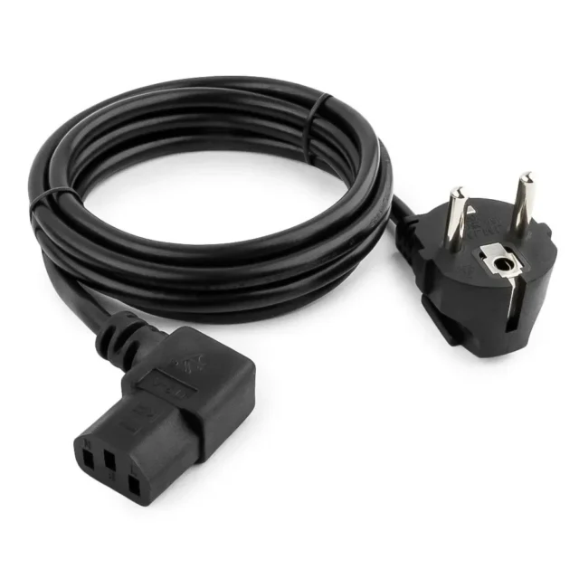 Кабель питания Cablexpert PC-186A-VDE, 1.8м, Schuko- C13, VDE, 10А, черный, угловой разъем, с заземлением — изображение 2