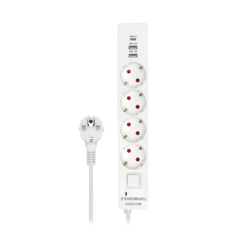 Сетевой фильтр Гарнизон, EPS-OP-4-CU2-W-2, 2м, Белый 4розети, 2xUSB/1xType-C, 10A, white