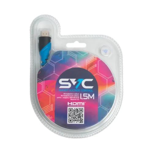Интерфейсный кабель SVC HR0150LB-B [HDMI 2.0, Голубой, Блистер, 1.5 м]