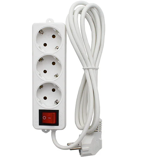 Удлинитель 220V Гарнизон ELB-G3-W-2, 2м, Белый 3 розетки, white